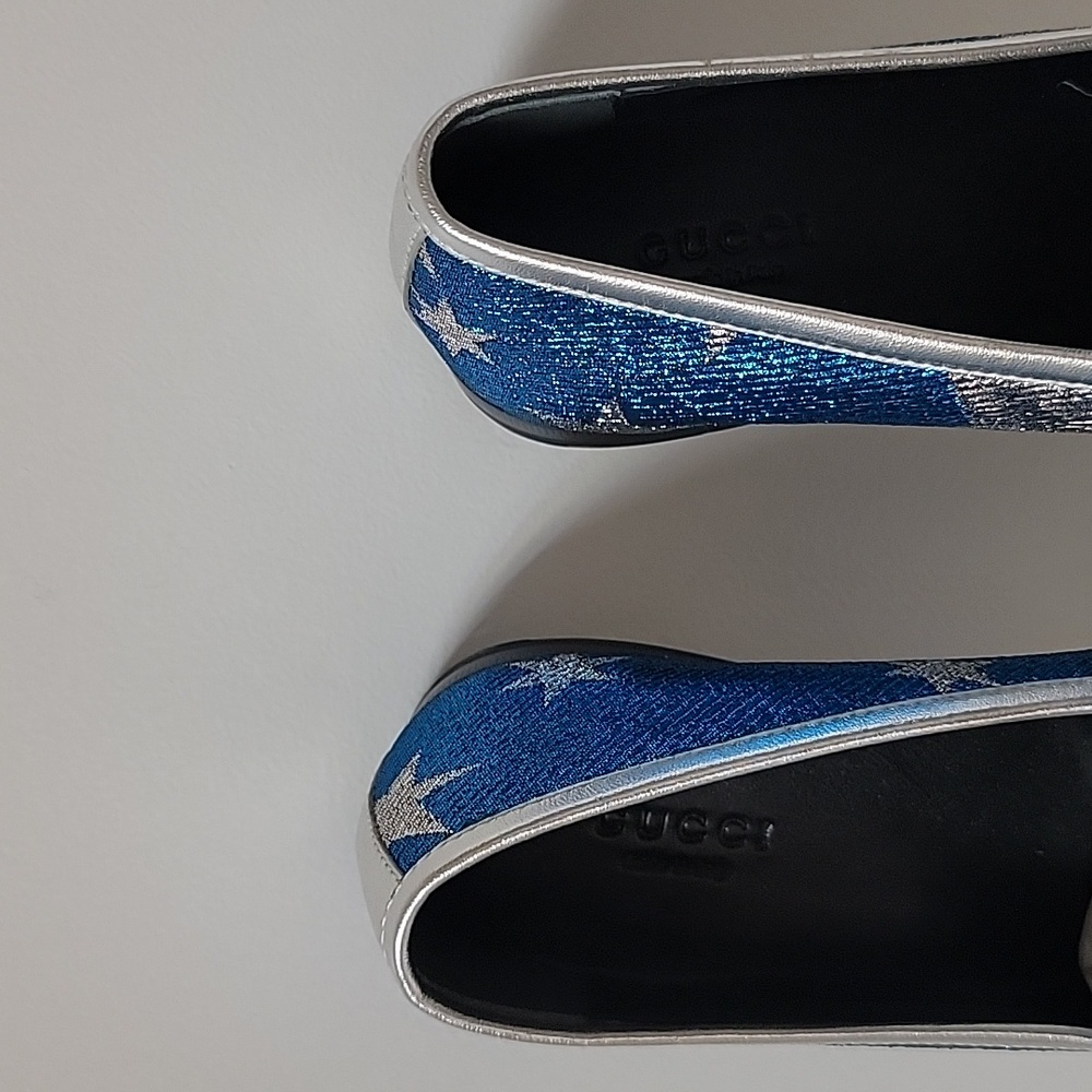 Gucci Jordaan Lurex Women's Loafers Size 7 - Picture 4 of 7